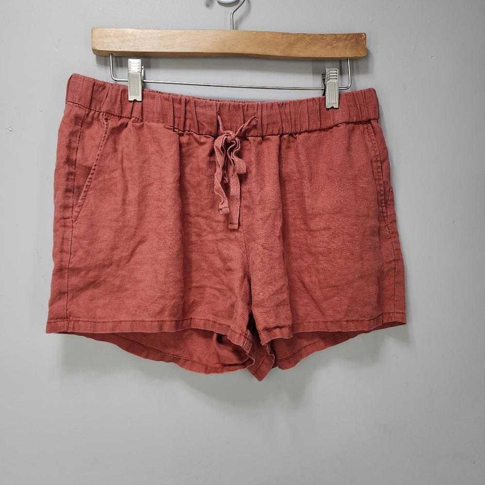 Kut from the Kloth Rust Drawstring Linen Blend Shorts